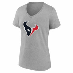 Houston Texans Women's Team Authentic Personalized Name & Number V-Neck T-Shirt Gray | NFL