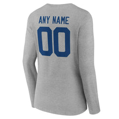 Indianapolis Colts Women's Team Authentic Personalized Name & Number Long Sleeve V-Neck T-Shirt Gray | NFL