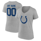 Indianapolis Colts Women's Team Authentic Personalized Name & Number V-Neck T-Shirt Gray | NFL