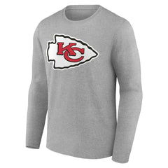 Kansas City Chiefs Team Authentic Personalized Name & Number Long Sleeve T-Shirt Gray | NFL