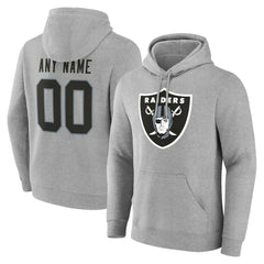 Las Vegas Raiders Team Authentic Personalized Name & Number Hoodie Gray | NFL