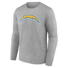 Los Angeles Chargers Team Authentic Personalized Name & Number Long Sleeve T-Shirt Gray | NFL