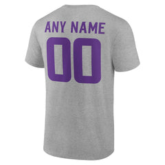 Minnesota Vikings Team Authentic Personalized Name & Number T-Shirt Gray | NFL