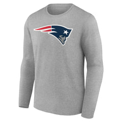 New England Patriots Team Authentic Personalized Name & Number Long Sleeve T-Shirt Gray | NFL