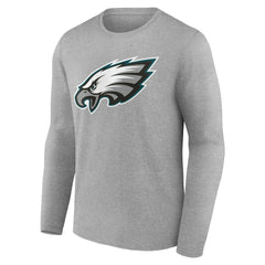Philadelphia Eagles Team Authentic Personalized Name & Number Long Sleeve T-Shirt Gray | NFL
