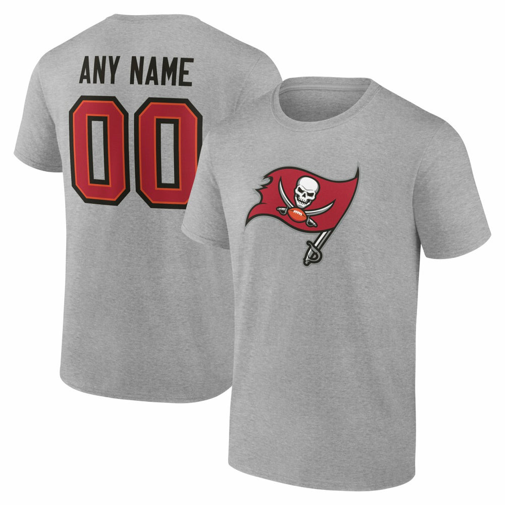 Tampa Bay Buccaneers Team Authentic Personalized Name & Number T-Shirt Gray | NFL