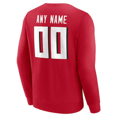 Atlanta Falcons Team Authentic Personalized Name & Number Sweatshirt Red | NFL