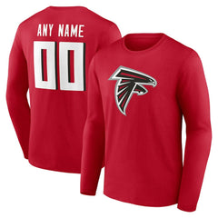 Atlanta Falcons Team Authentic Personalized Name & Number Long Sleeve T-Shirt Red | NFL
