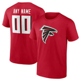 Atlanta Falcons Team Authentic Personalized Name & Number T-Shirt Red | NFL