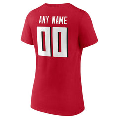 Atlanta Falcons Women's Team Authentic Personalized Name & Number V-Neck T-Shirt Red | NFL