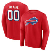 Buffalo Bills Team Authentic Personalized Name & Number Sweatshirt Red | NFL