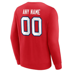 Buffalo Bills Team Authentic Personalized Name & Number Sweatshirt Red | NFL