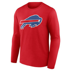Buffalo Bills Team Authentic Personalized Name & Number Long Sleeve T-Shirt Red | NFL