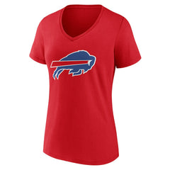 Buffalo Bills Women's Team Authentic Personalized Name & Number V-Neck T-Shirt Red | NFL