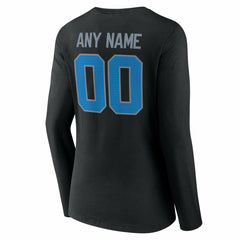 Detroit Lions Women's Team Authentic Personalized Name & Number Long Sleeve V-Neck T-Shirt Black | NFL