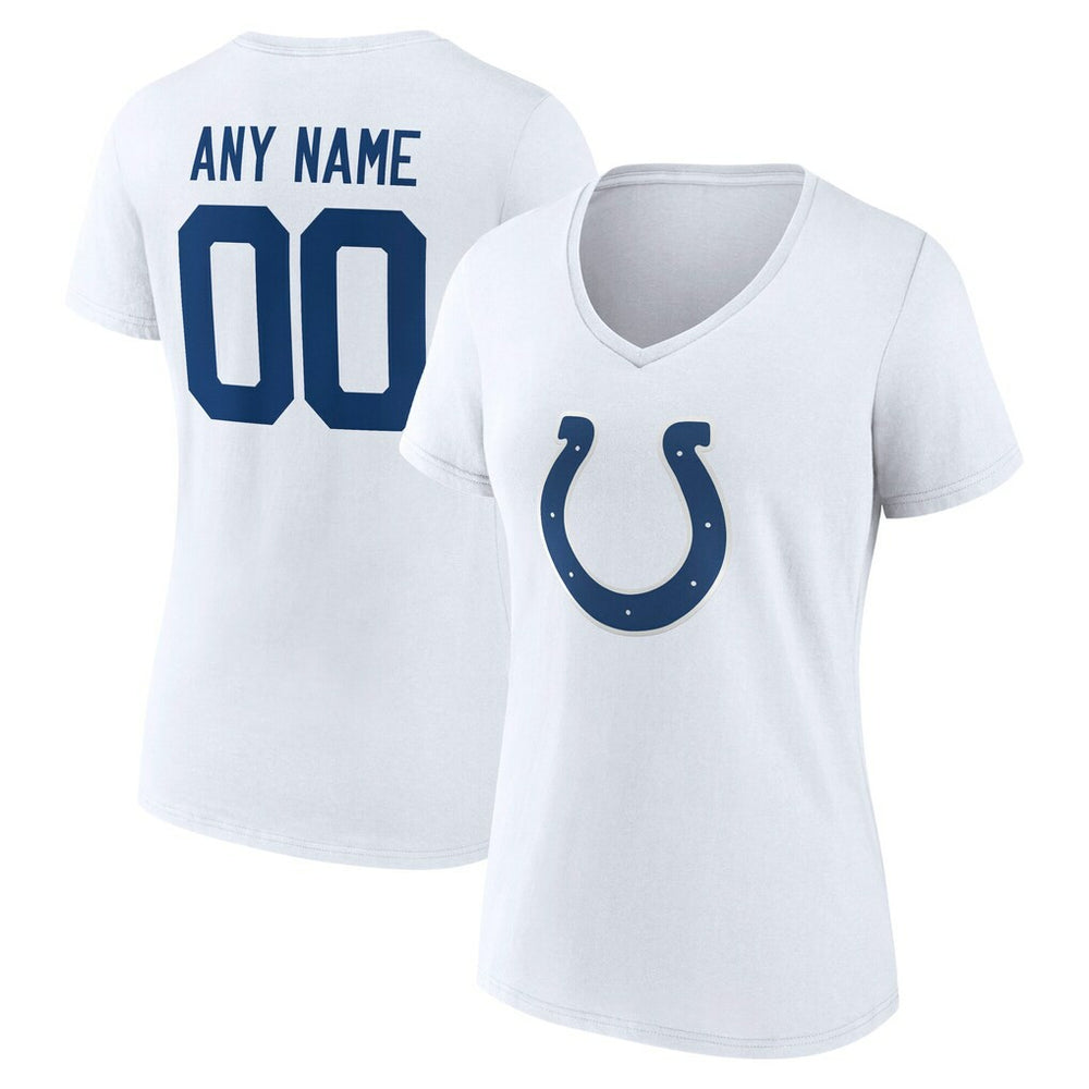 Indianapolis Colts Women's Team Authentic Personalized Name & Number V-Neck T-Shirt White | NFL