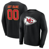 Kansas City Chiefs Team Authentic Personalized Name & Number Sweatshirt Black | NFL