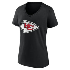 Kansas City Chiefs Women's Team Authentic Personalized Name & Number V-Neck T-Shirt Black | NFL