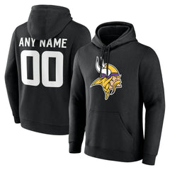 Minnesota Vikings Team Authentic Personalized Name & Number Hoodie Black | NFL