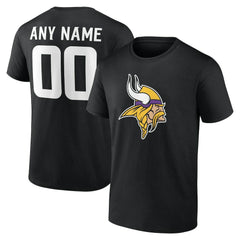 Minnesota Vikings Team Authentic Personalized Name & Number T-Shirt Black | NFL