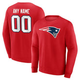 New England Patriots Team Authentic Personalized Name & Number Sweatshirt Red | NFL