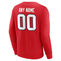 New England Patriots Team Authentic Personalized Name & Number Sweatshirt Red | NFL