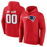 New England Patriots Team Authentic Personalized Name & Number Hoodie Red | NFL