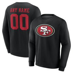 San Francisco 49ers Team Authentic Personalized Name & Number Sweatshirt Black | NFL