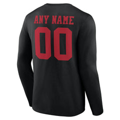 San Francisco 49ers Team Authentic Personalized Name & Number Long Sleeve T-Shirt Black | NFL