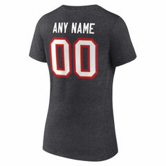 Tampa Bay Buccaneers Women's Team Authentic Personalized Name & Number V-Neck T-Shirt Charcoal | NFL