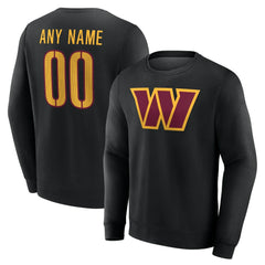 Washington Commanders Team Authentic Personalized Name & Number Sweatshirt Black | NFL