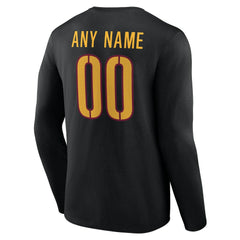 Washington Commanders Team Authentic Personalized Name & Number Long Sleeve T-Shirt Black | NFL