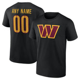 Washington Commanders Team Authentic Personalized Name & Number T-Shirt Black | NFL