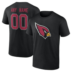 Arizona Cardinals Team Authentic Personalized Name & Number T-Shirt Black | NFL