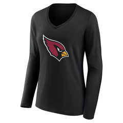 Arizona Cardinals Women's Team Authentic Personalized Name & Number Long Sleeve V-Neck T-Shirt Black | NFL