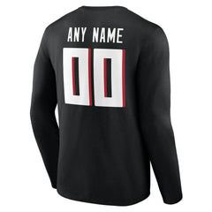 Atlanta Falcons Team Authentic Personalized Name & Number Long Sleeve T-Shirt Black | NFL