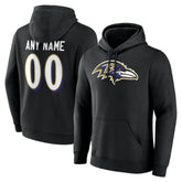 Baltimore Ravens Team Authentic Personalized Name & Number Hoodie Black | NFL