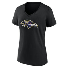 Baltimore Ravens Women's Team Authentic Personalized Name & Number V-Neck T-Shirt Black | NFL