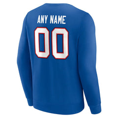 Buffalo Bills Team Authentic Personalized Name & Number Sweatshirt Royal | NFL
