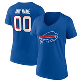 Buffalo Bills Women's Team Authentic Personalized Name & Number V-Neck T-Shirt Royal | NFL