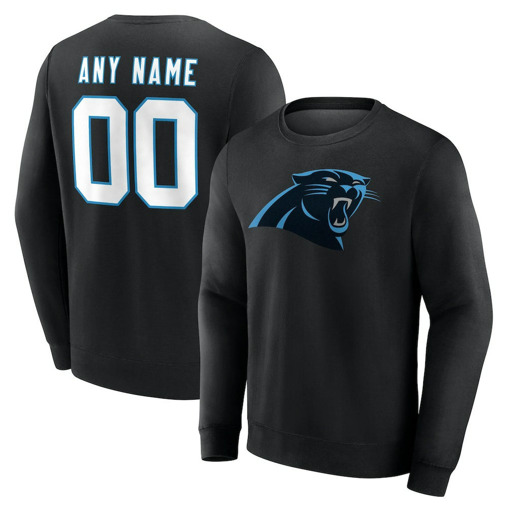 Carolina Panthers Team Authentic Personalized Name & Number Sweatshirt Black | NFL