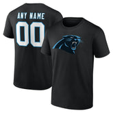Carolina Panthers Team Authentic Personalized Name & Number T-Shirt Black | NFL