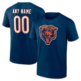 Chicago Bears Team Authentic Personalized Name & Number T-Shirt Navy | NFL