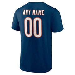 Chicago Bears Team Authentic Personalized Name & Number T-Shirt Navy | NFL