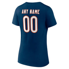 Chicago Bears Women's Team Authentic Personalized Name & Number V-Neck T-Shirt Navy | NFL