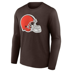 Cleveland Browns Team Authentic Personalized Name & Number Long Sleeve T-Shirt Brown | NFL