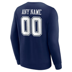 Dallas Cowboys Team Authentic Personalized Name & Number Sweatshirt Navy | NFL
