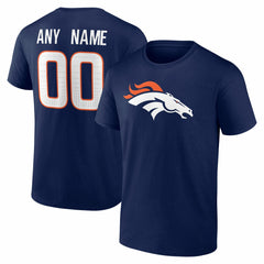 Denver Broncos Team Authentic Personalized Name & Number T-Shirt Navy | NFL