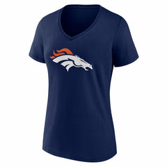 Denver Broncos Women's Team Authentic Personalized Name & Number V-Neck T-Shirt Navy | NFL