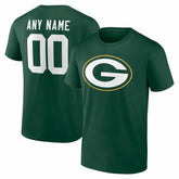 Green Bay Packers Team Authentic Personalized Name & Number T-Shirt Green | NFL